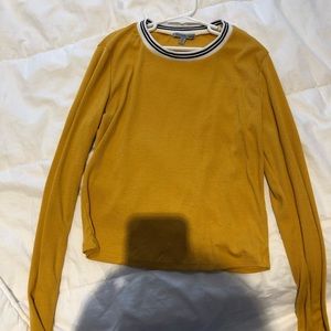 Mustard colored crop top